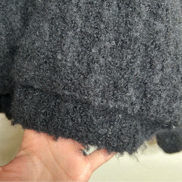 Smythe x Augden Handknit Split Collar Sweater Black Boucle medium - Picture 9 of 10